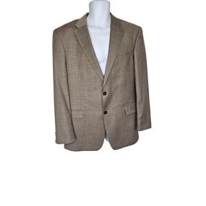 Tommy Hilfiger Wool Blazer Sport Coat Two‎ Button Brown Plaid Mens